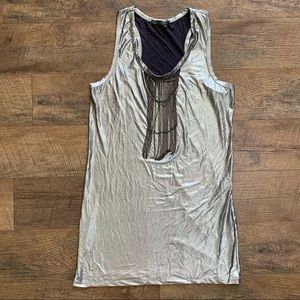 Metallic Silver Mini Dress by Tov Holy